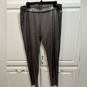 Double D Ranch Pewter Silver Shimmer Holiday Special Occasion Pant Women Size L